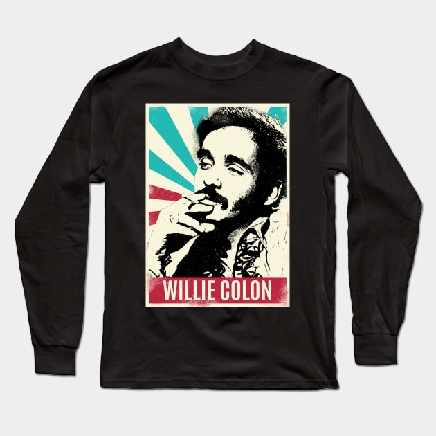 Vintage Retro Willie Colon 80s Long Sleeve T-Shirt by Bengkel Band